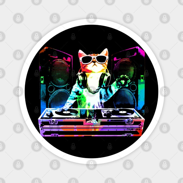 HOUSE CAT (New DJ Kitty) Magnet by robotface